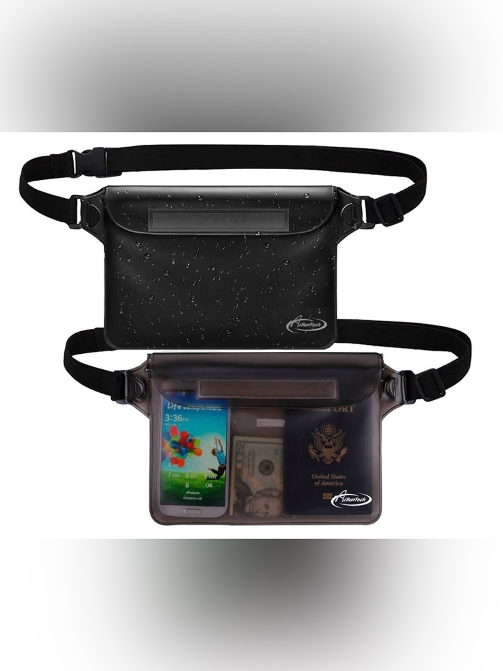 Black Waterproof Waist Bag for Men